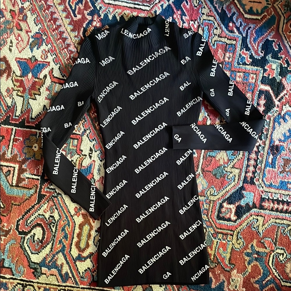 Balenciaga Logo Mini Dress